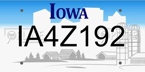 IA4Z192 Iowa License Plate