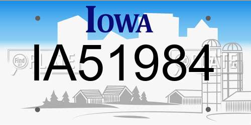 IA51984 Iowa License Plate