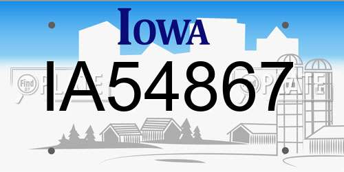 IA54867 Iowa License Plate
