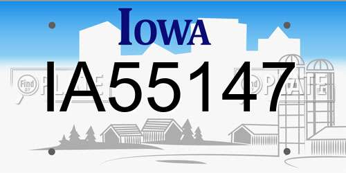 IA55147 Iowa License Plate