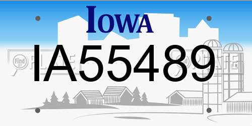 IA55489 Iowa License Plate