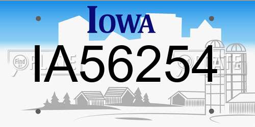 IA56254 Iowa License Plate
