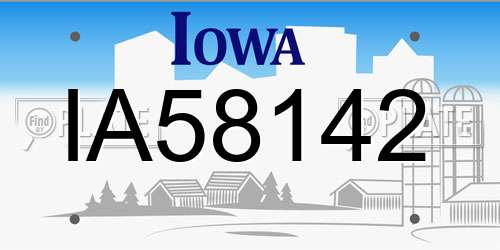 IA58142 Iowa License Plate