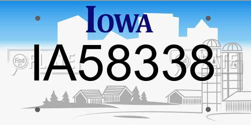IA58338 Iowa License Plate