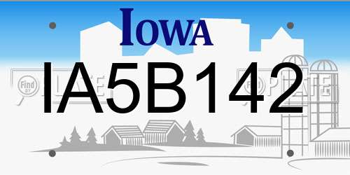 IA5B142 Iowa License Plate