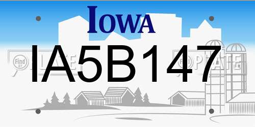 IA5B147 Iowa License Plate