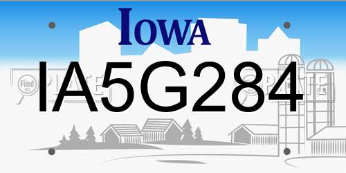 IA5G284 Iowa License Plate
