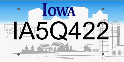 IA5Q422 Iowa License Plate