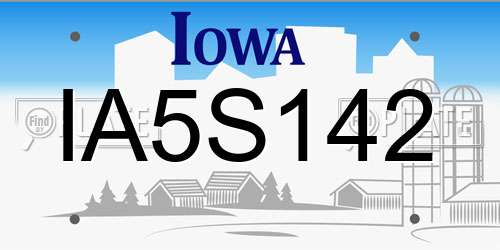 IA5S142 Iowa License Plate