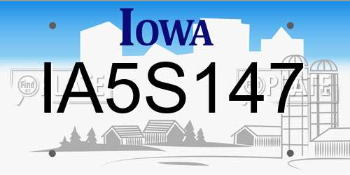 IA5S147 Iowa License Plate