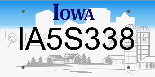 IA5S338 Iowa License Plate