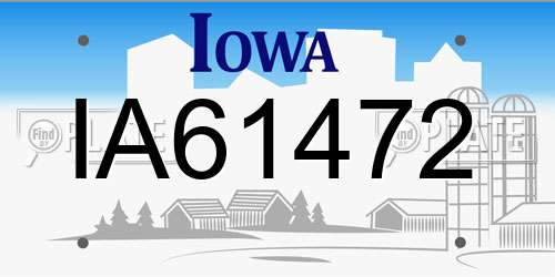 IA61472 Iowa License Plate