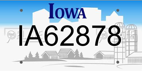 IA62878 Iowa License Plate