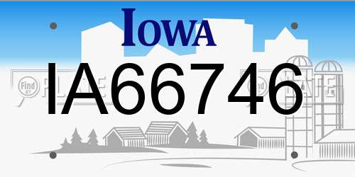 IA66746 Iowa License Plate