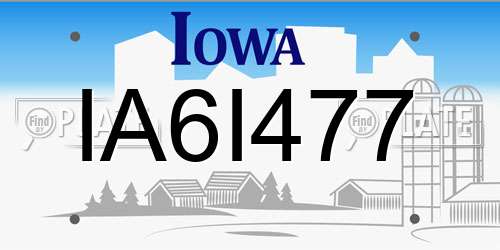 IA6I477 Iowa License Plate