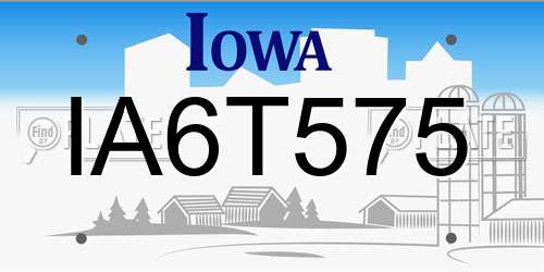 IA6T575 Iowa License Plate