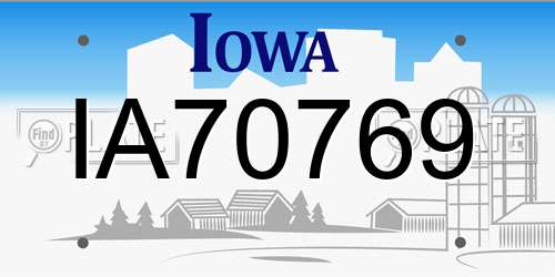 IA70769 Iowa License Plate