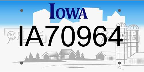 IA70964 Iowa License Plate