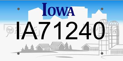 IA71240 Iowa License Plate