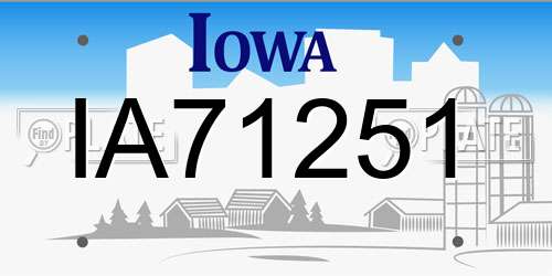 IA71251 Iowa License Plate