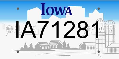 IA71281 Iowa License Plate