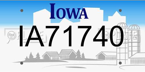 IA71740 Iowa License Plate