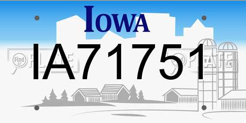IA71751 Iowa License Plate