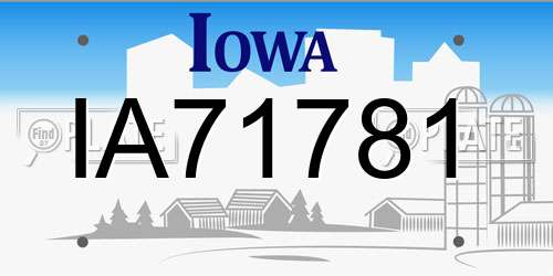 IA71781 Iowa License Plate