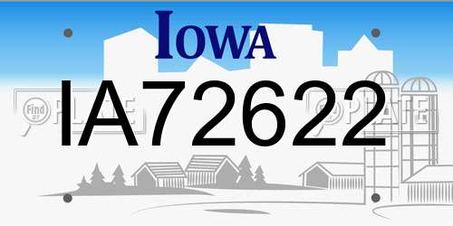 IA72622 Iowa License Plate