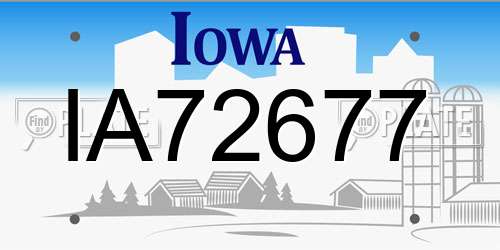 IA72677 Iowa License Plate