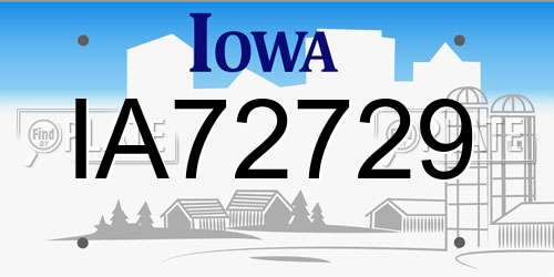 IA72729 Iowa License Plate