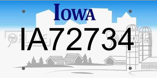 IA72734 Iowa License Plate