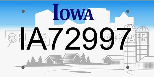 IA72997 Iowa License Plate