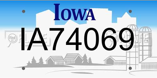 IA74069 Iowa License Plate