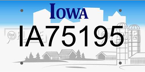 IA75195 Iowa License Plate