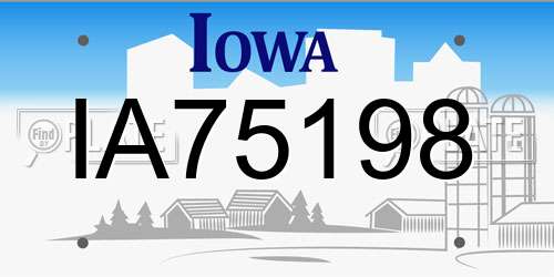 IA75198 Iowa License Plate