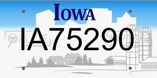 IA75290 Iowa License Plate