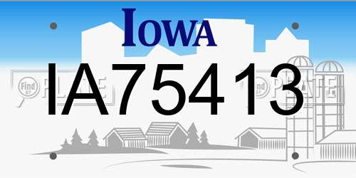 IA75413 Iowa License Plate