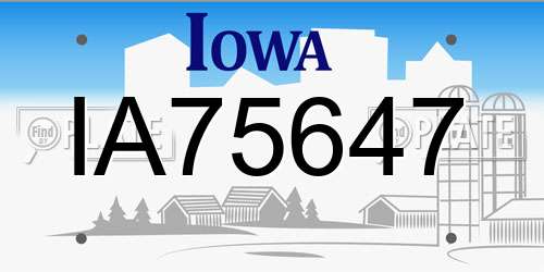 IA75647 Iowa License Plate