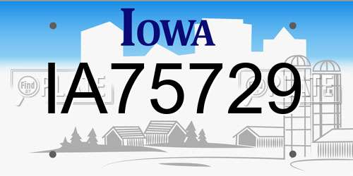 IA75729 Iowa License Plate