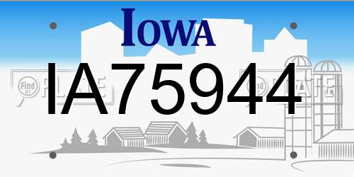IA75944 Iowa License Plate