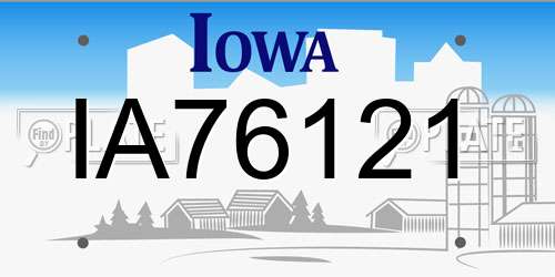 IA76121 Iowa License Plate