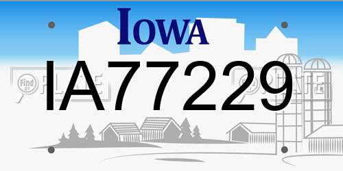 IA77229 Iowa License Plate