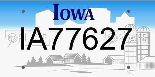 IA77627 Iowa License Plate