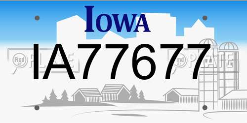 IA77677 Iowa License Plate