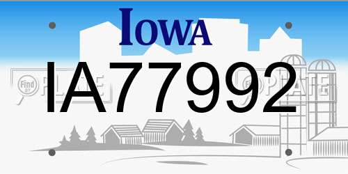 IA77992 Iowa License Plate