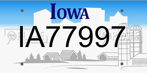 IA77997 Iowa License Plate