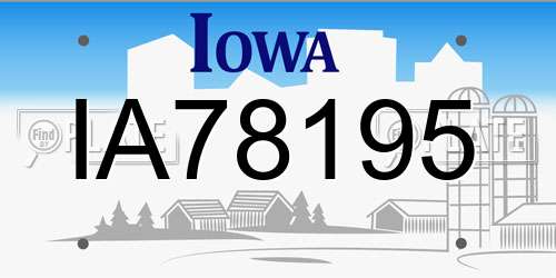 IA78195 Iowa License Plate