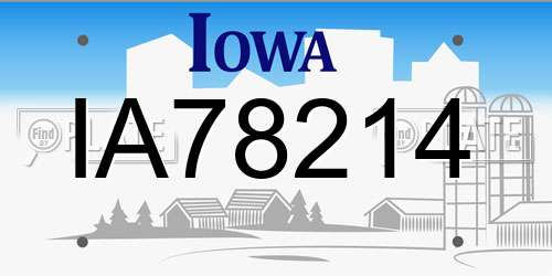 IA78214 Iowa License Plate