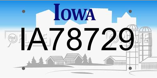 IA78729 Iowa License Plate